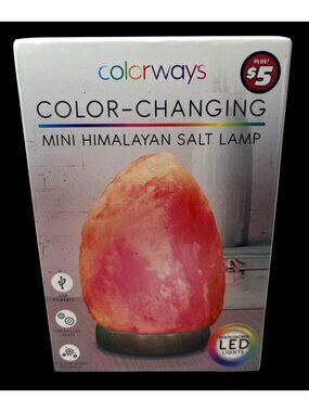 Colorways Mini Color-Changing Himalayan Salt Lamp LED USB-Powered